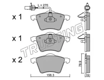 566.0 TRUSTING Комплект тормозных колодок, дисковый тормоз