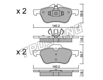 571.0 TRUSTING Комплект тормозных колодок, дисковый тормоз