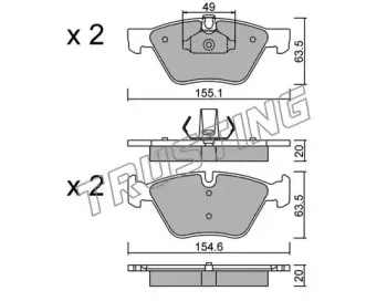573.0 TRUSTING Комплект тормозных колодок, дисковый тормоз