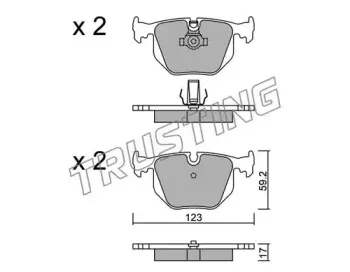 576.0 TRUSTING Комплект тормозных колодок, дисковый тормоз