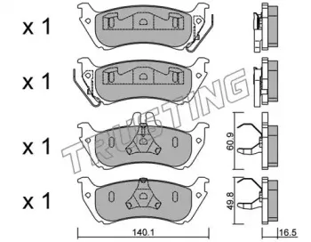 586.1 TRUSTING Комплект тормозных колодок, дисковый тормоз