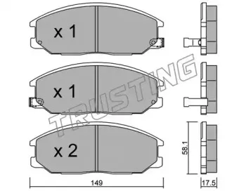 648.0 TRUSTING Комплект тормозных колодок, дисковый тормоз