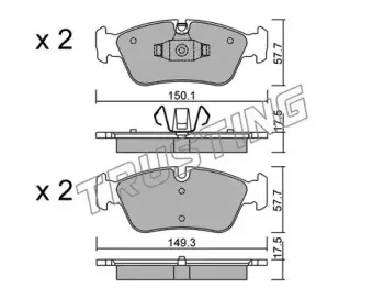 656.0 TRUSTING Комплект тормозных колодок, дисковый тормоз