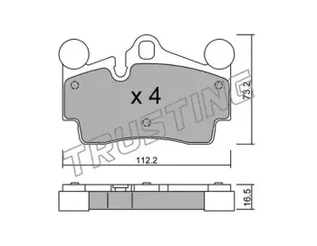 671.0 TRUSTING Комплект тормозных колодок, дисковый тормоз