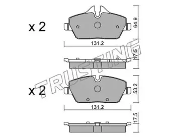 680.0 TRUSTING Комплект тормозных колодок, дисковый тормоз