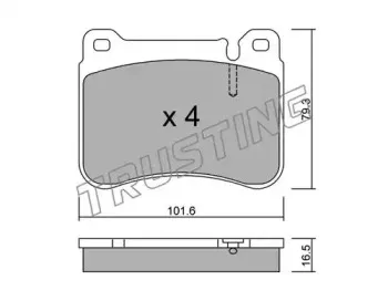 684.0 TRUSTING Комплект тормозных колодок, дисковый тормоз