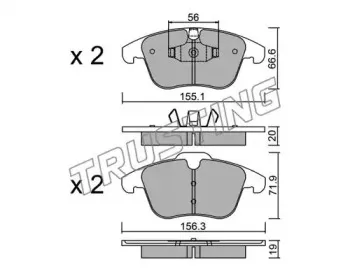 691.0 TRUSTING Комплект тормозных колодок, дисковый тормоз