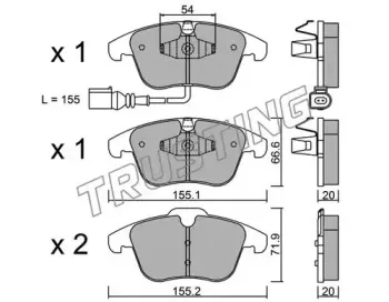 691.1 TRUSTING Комплект тормозных колодок, дисковый тормоз