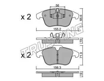 691.4 TRUSTING Комплект тормозных колодок, дисковый тормоз
