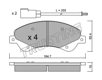 695.0 TRUSTING Комплект тормозных колодок, дисковый тормоз