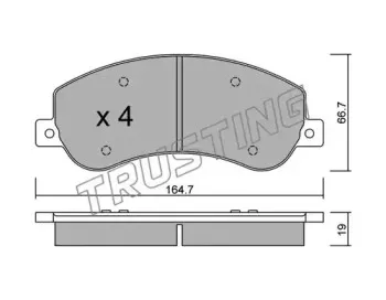 696.1 TRUSTING Комплект тормозных колодок, дисковый тормоз