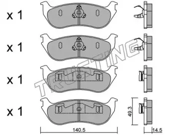 703.0 TRUSTING Комплект тормозных колодок, дисковый тормоз