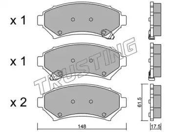712.0 TRUSTING Комплект тормозных колодок, дисковый тормоз