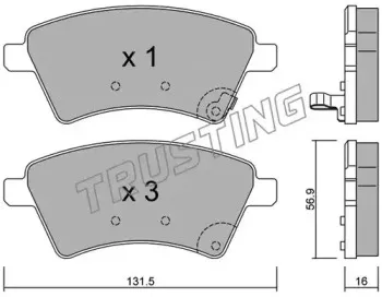718.0 TRUSTING Комплект тормозных колодок, дисковый тормоз