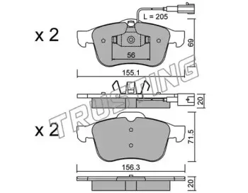 719.0 TRUSTING Комплект тормозных колодок, дисковый тормоз