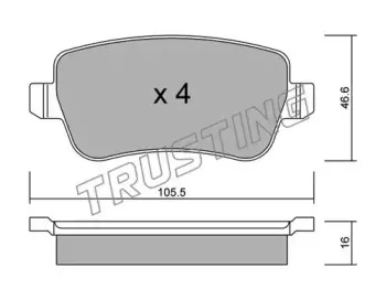 722.0 TRUSTING Комплект тормозных колодок, дисковый тормоз