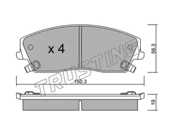 732.0 TRUSTING Комплект тормозных колодок, дисковый тормоз