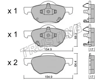 746.0 TRUSTING Комплект тормозных колодок, дисковый тормоз
