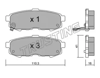751.0 TRUSTING Комплект тормозных колодок, дисковый тормоз