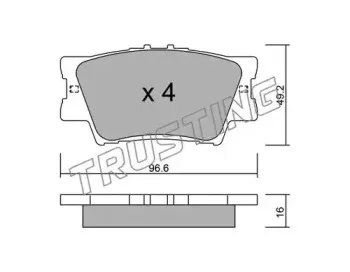 765.0 TRUSTING Комплект тормозных колодок, дисковый тормоз