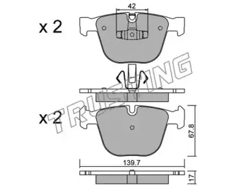 789.6 TRUSTING Комплект тормозных колодок, дисковый тормоз