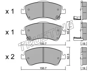 811.0 TRUSTING Комплект тормозных колодок, дисковый тормоз