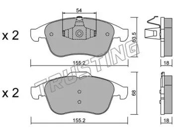 819.2 TRUSTING Комплект тормозных колодок, дисковый тормоз