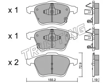 821.0 TRUSTING Комплект тормозных колодок, дисковый тормоз