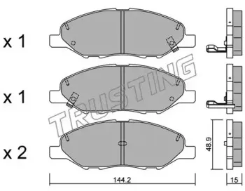 827.0 TRUSTING Комплект тормозных колодок, дисковый тормоз
