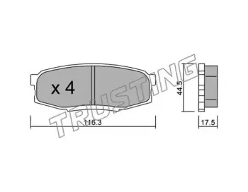838.0 TRUSTING Комплект тормозных колодок, дисковый тормоз