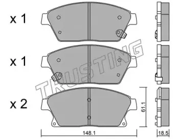 856.0 TRUSTING Комплект тормозных колодок, дисковый тормоз