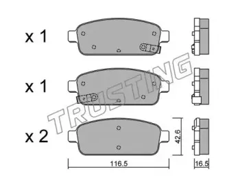 857.0 TRUSTING Комплект тормозных колодок, дисковый тормоз