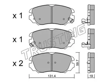 858.0 TRUSTING Комплект тормозных колодок, дисковый тормоз