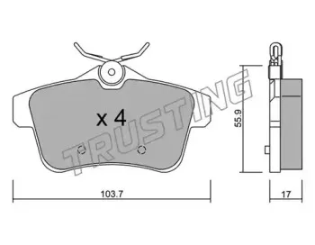 872.0 TRUSTING Комплект тормозных колодок, дисковый тормоз