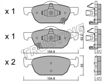 883.0 TRUSTING Комплект тормозных колодок, дисковый тормоз