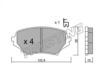 887.0 TRUSTING Комплект тормозных колодок, дисковый тормоз