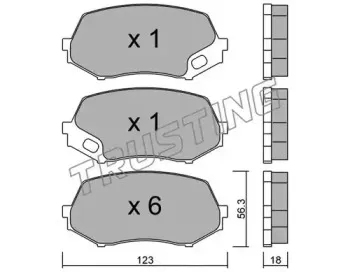 8910 TRUSTING Комплект тормозных колодок, дисковый тормоз