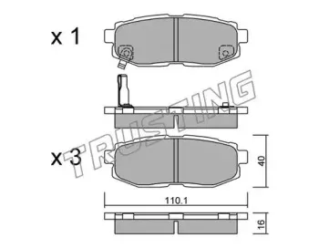 892.0 TRUSTING Комплект тормозных колодок, дисковый тормоз