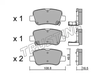 898.0 TRUSTING Комплект тормозных колодок, дисковый тормоз