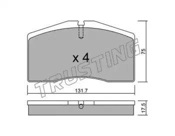 907.0 TRUSTING Комплектующие, тормозная колодка