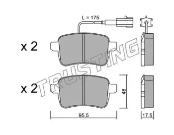 912.0 TRUSTING Комплектующие, тормозная колодка