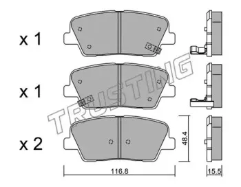 918.0 TRUSTING Комплект тормозных колодок, дисковый тормоз