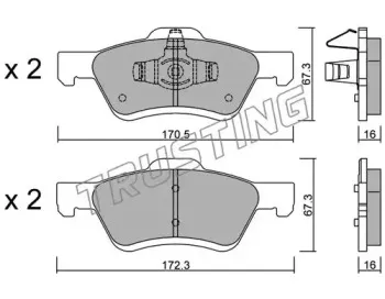 923.0 TRUSTING Комплект тормозных колодок, дисковый тормоз