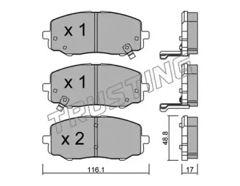 930.0 TRUSTING Комплект тормозных колодок, дисковый тормоз
