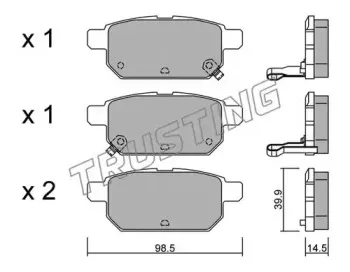 933.0 TRUSTING Комплект тормозных колодок, дисковый тормоз