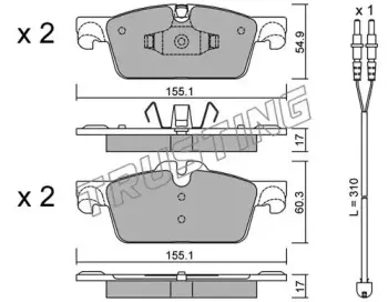 934.0W TRUSTING Комплект тормозных колодок, дисковый тормоз
