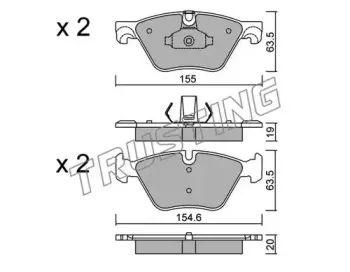 935.0 TRUSTING Комплект тормозных колодок, дисковый тормоз