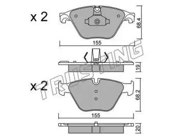 936.0 TRUSTING Комплект тормозных колодок, дисковый тормоз