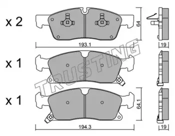 942.0 TRUSTING Комплект тормозных колодок, дисковый тормоз