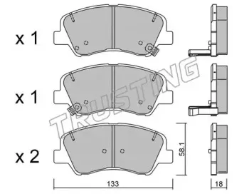 959.0 TRUSTING Комплект тормозных колодок, дисковый тормоз